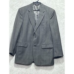 Jos.A.Bank Men Olive 100% Wool Plaid 2 Buttons Pockets Suit Coat Blazer Size 41L